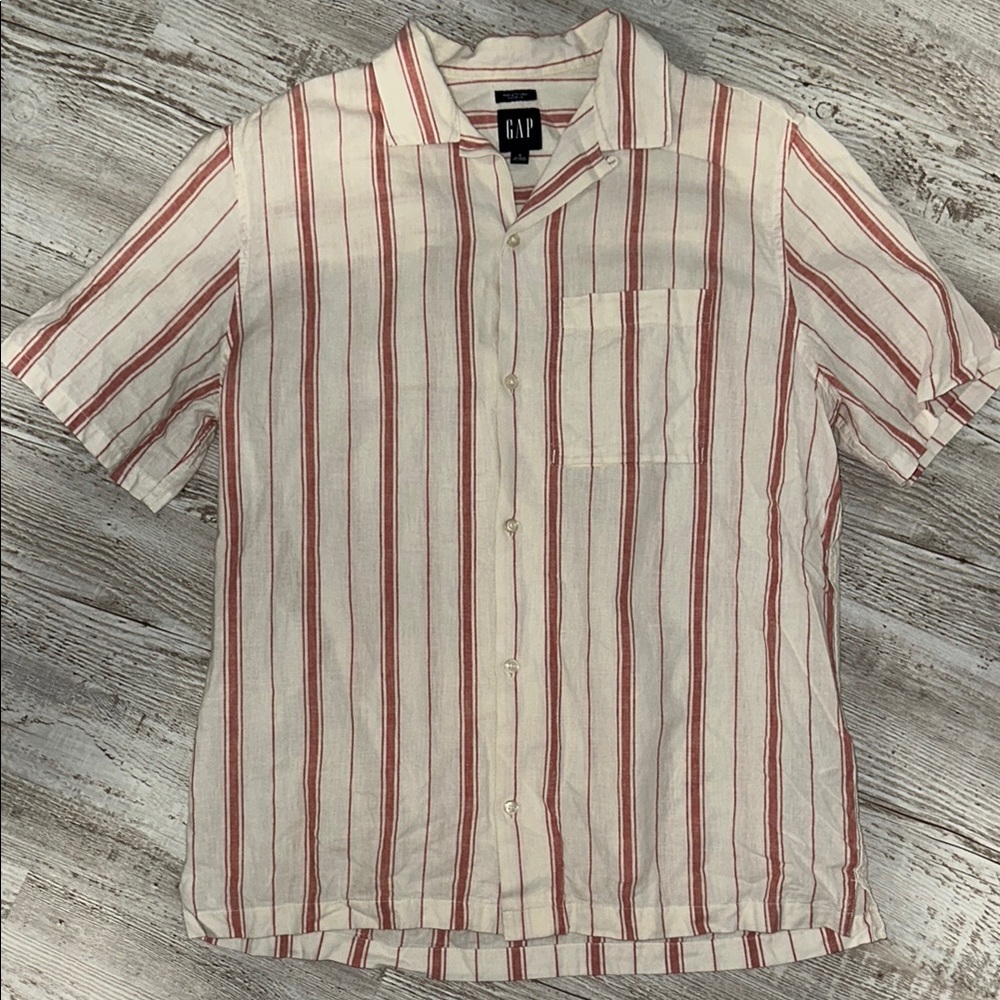 GAP Men's Red Striped Shirt